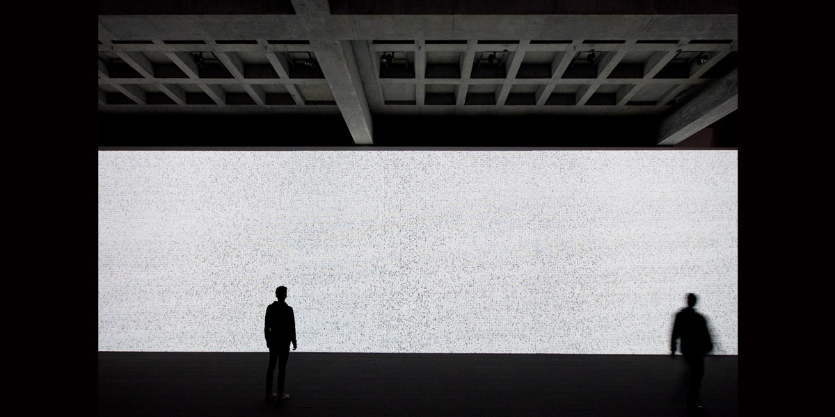 data.tron by Japan's Ryoji Ikeda, part of The Red Queen exhibition at MONA.