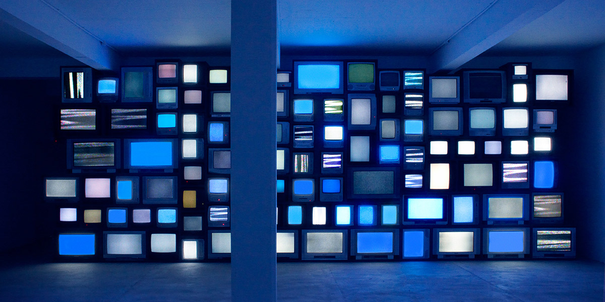 Channels 2013, installation by Susan Hiller. Photo: Peter White, courtesy the artist, Timothy Taylor Gallery and Matts Gallery London.