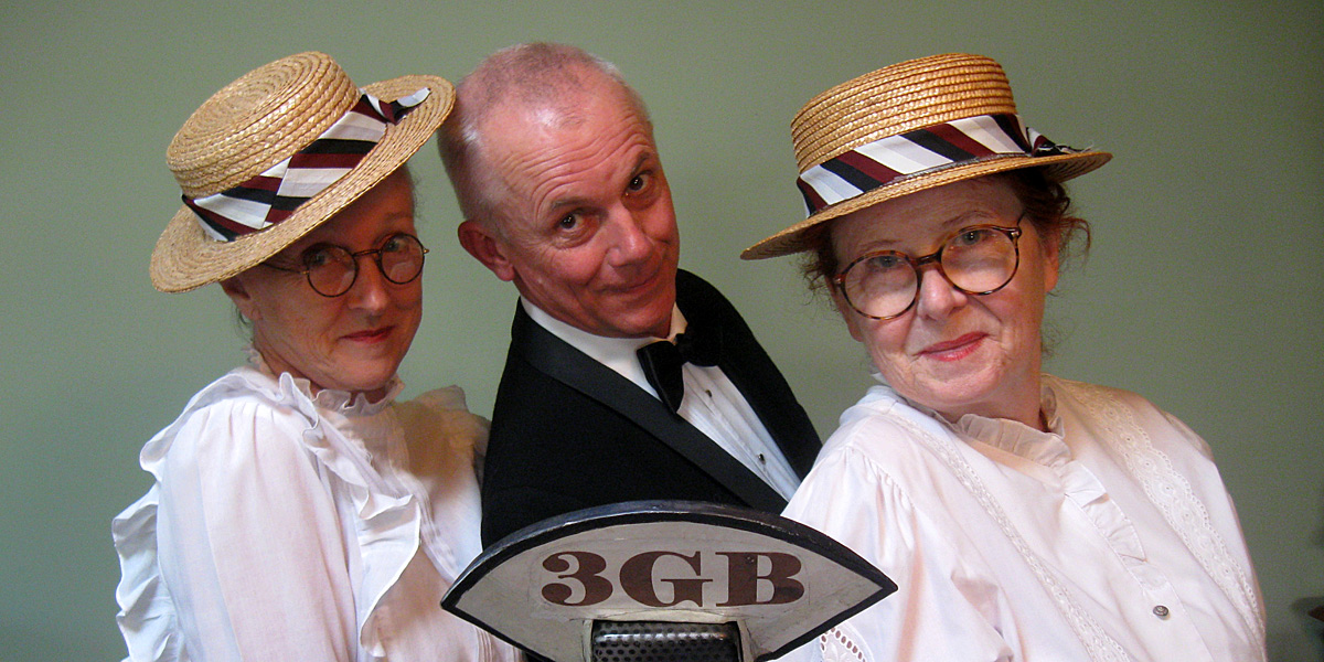 Maureen Sherlock (right) with Malcolm Hansford and Carole Yelland in their 2014 Adelaide Fringe show Ada & Elsie: Wacko-the-Diddle-Oh!