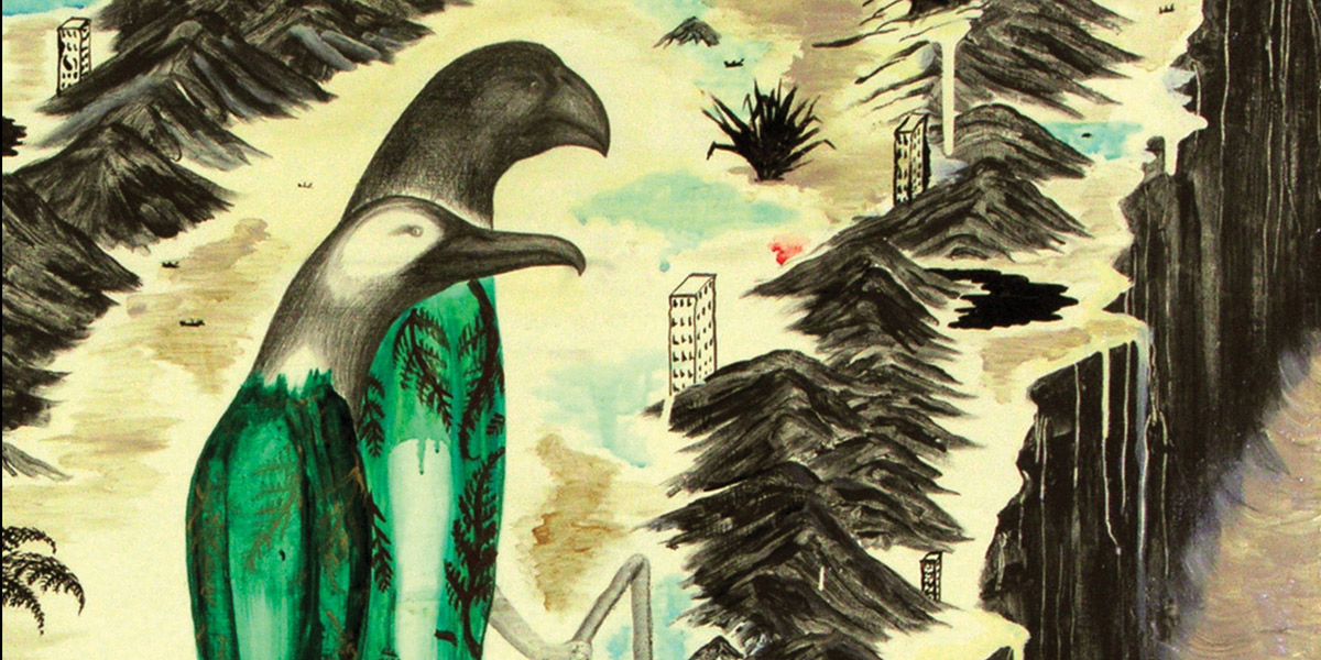 Detail of the Pacific Highways cover image, Watching for Buller (1993), oil on canvas, Bill Hammond.
