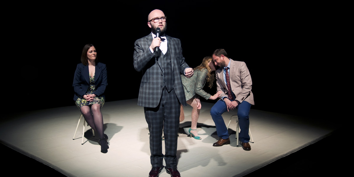 Angelo Tijssens and the contenders in Fight Night. Photo: Sarah Eechaut 