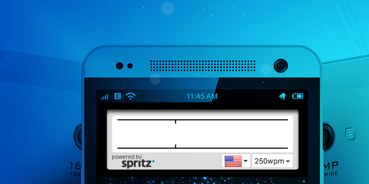 A still from the Spritz website, which includes a demonstration of how the app works.