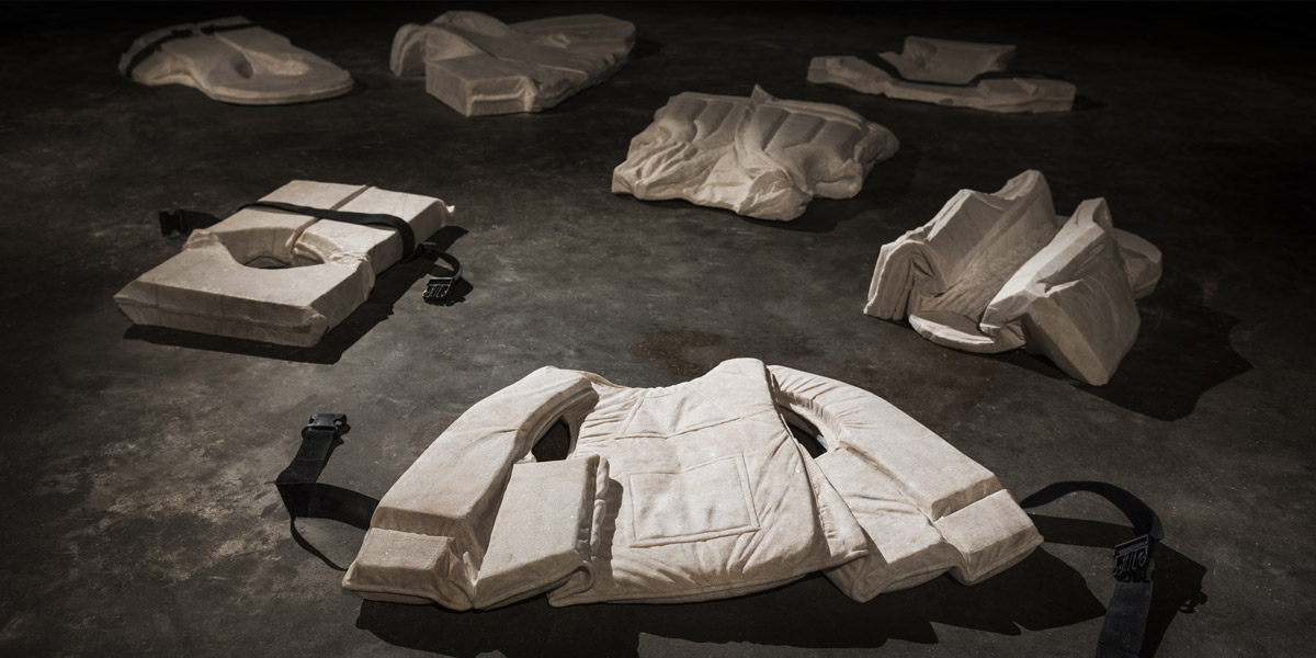 detail: Alex Seton, Someone died trying to have a life like mine, 2013, © Alex Seton (full caption below).