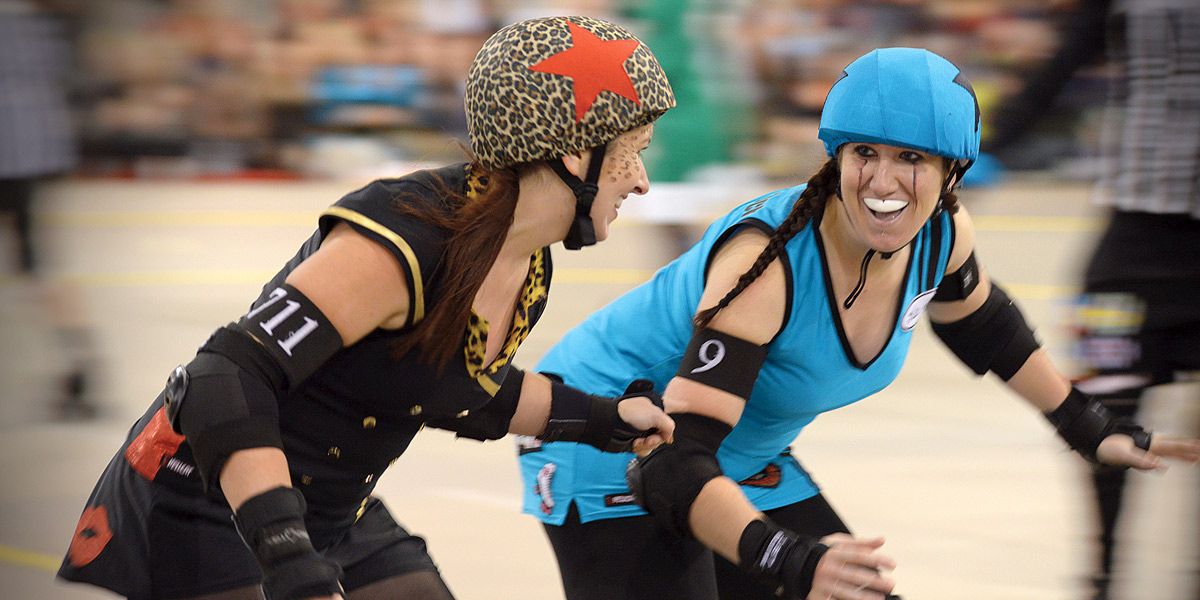 Roller Derby's Kit Cat Krunch and Libsmacker. Photo: In the Corner Photography