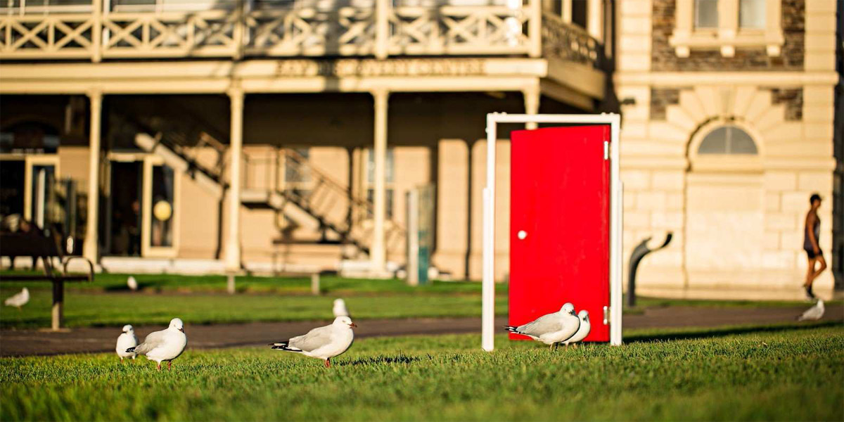 Red Doors, by Amanda Phillips and Alexander Waite Mitchell, from last year’s Random Arts in Holdfast Bay.