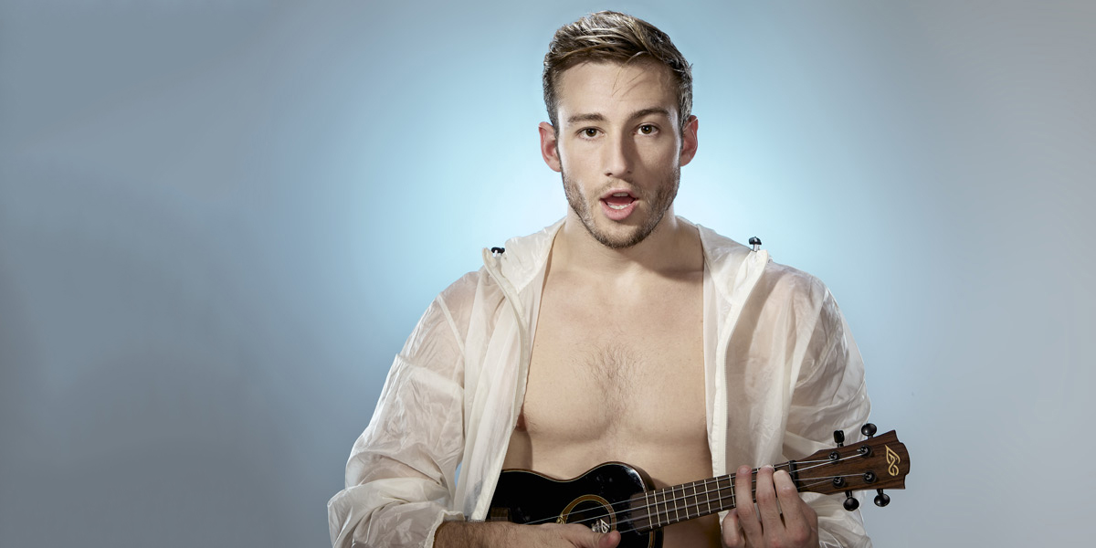 Matthew Mitcham's ukulele is "kind of like my security blanket". Photo: John McRae