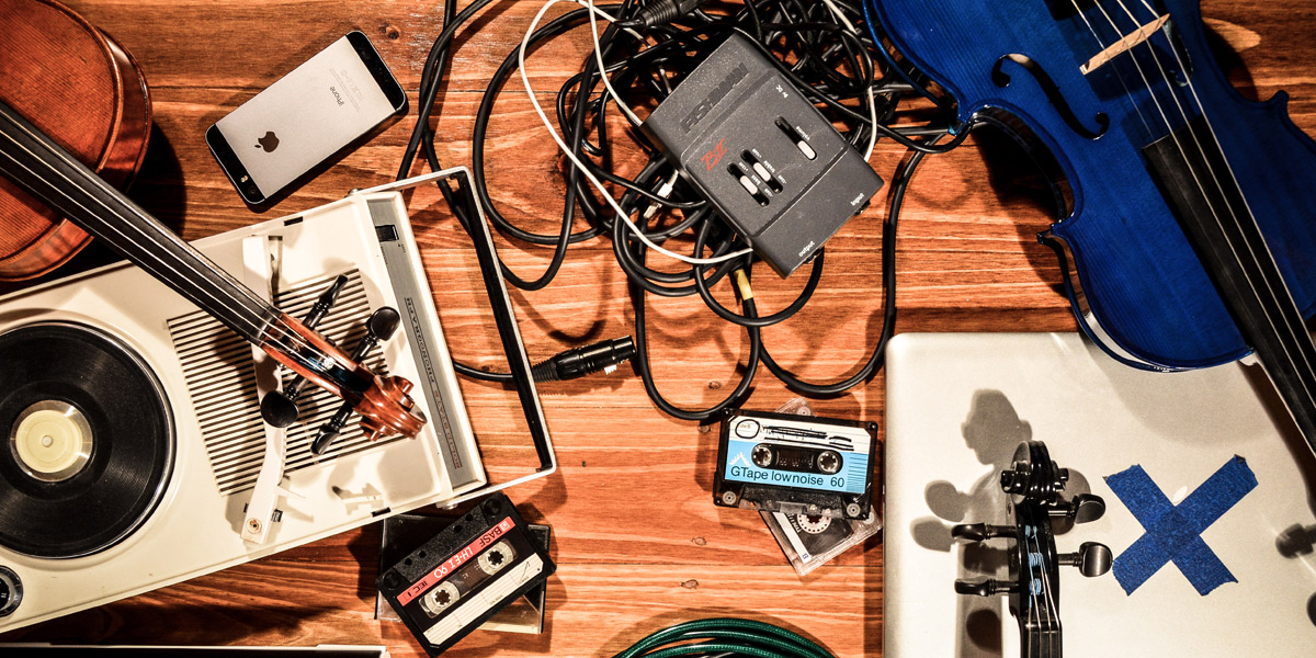 Technology old and new comes together in Zephyr Quartet's concert. Photo: Heath Britton 