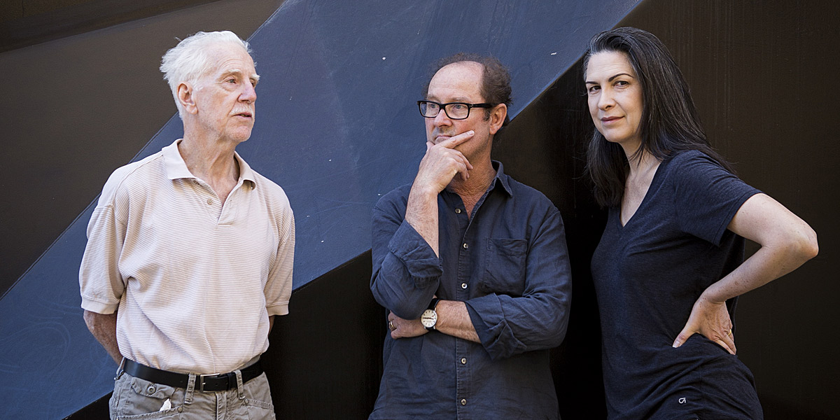 Beckett Triptych actors Peter Carroll, Paul Blackman and Pamela Rabe. Photo: Mike Smith