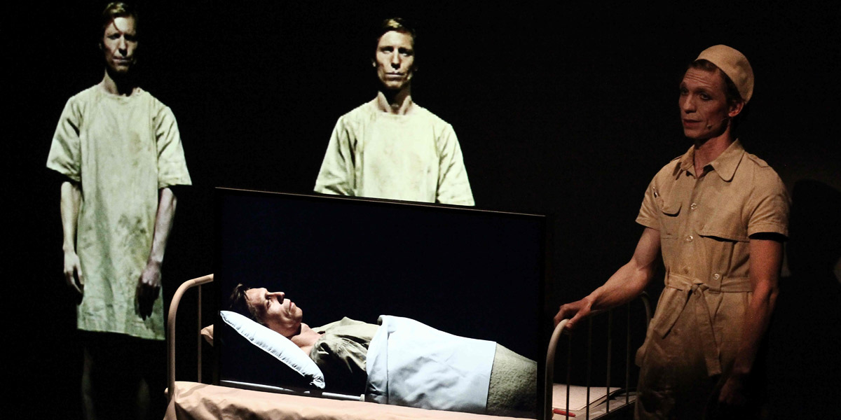 Valentijn Dhaenens portrays multiple characters in SmallWaR. Photo: Inge Lauwers