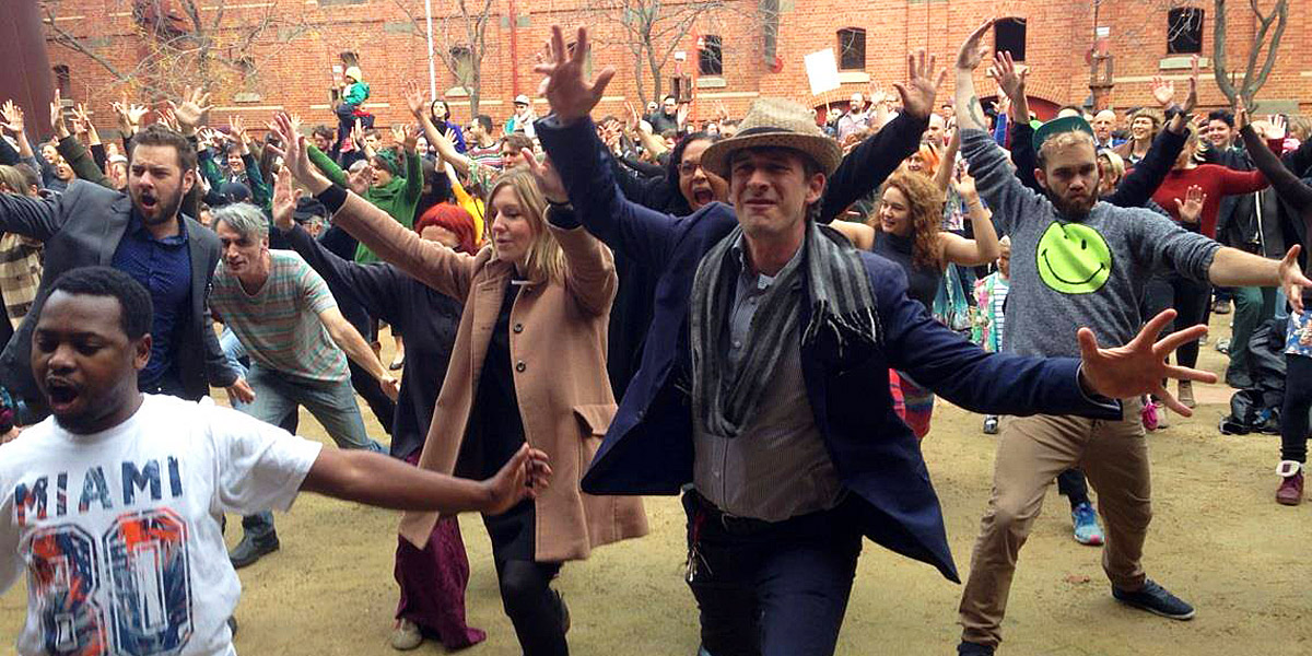 A protest dance at a #FREETHEARTS rally in Melbourne. Photo: Dancehouse/Facebook 