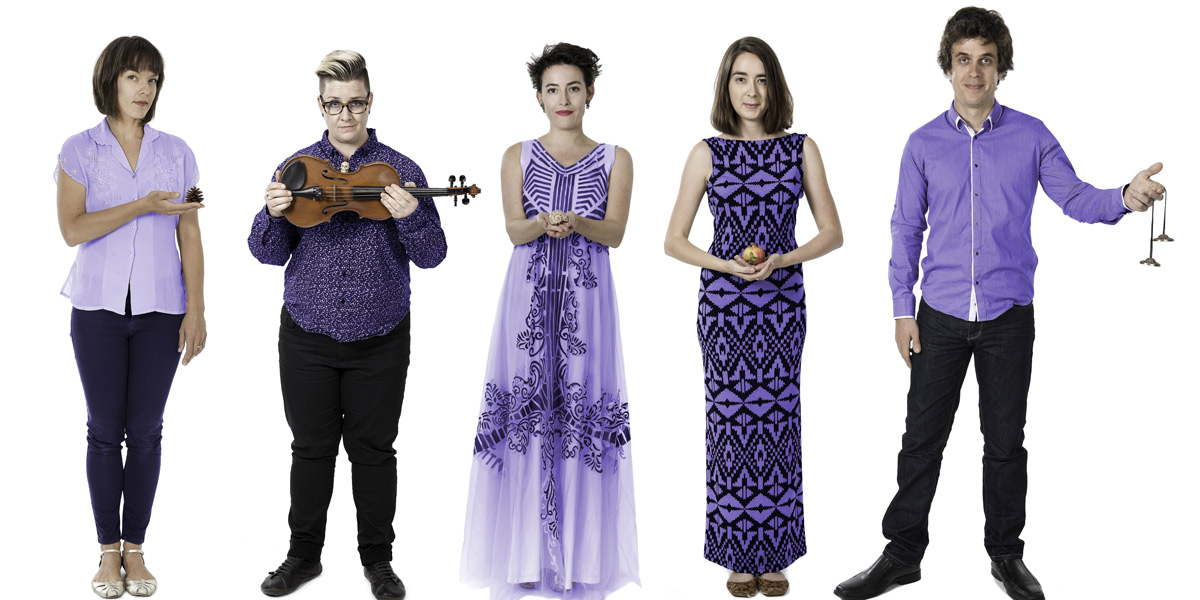 Members of Zephyr Quartet with Jane Sheldon.