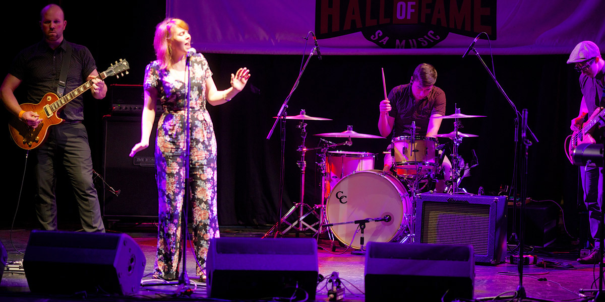 Julia Henning and band perform at the AMC Sessions. Photo: Peter Tea