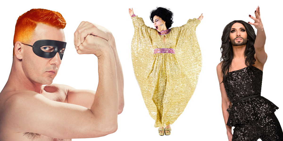 Feast performers Michael Griffiths, Yana Alana and Conchita Wurst.