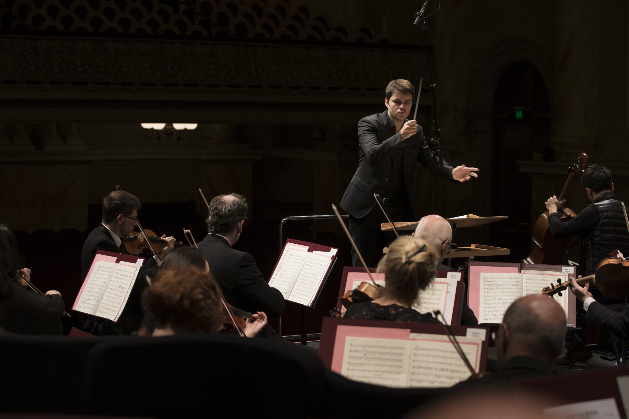 Nicholas Carter conducting the ASO. Photo: Shane Reid
