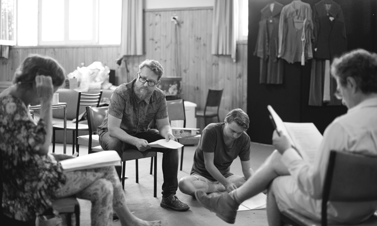 Andy Packer (centre) during rehearsals for Slingsby's recent show The Young King. Photo: Andy Ellis