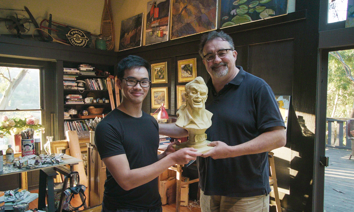 Filmmaker Henry Thong with producer Don Hahn during filming of Content Censored.