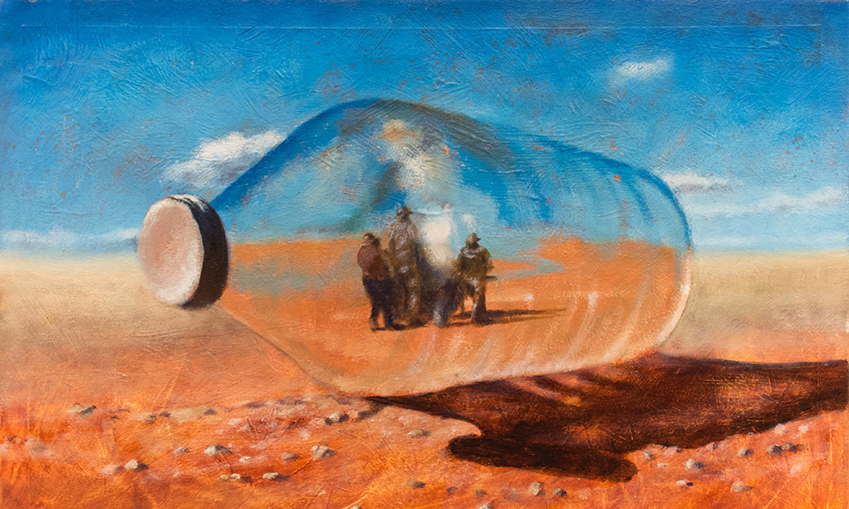 'Ambulans in utre', Lake Torrens, an acrylic on canvas painting by Oliver Koehn.