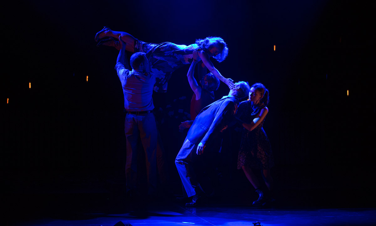 Nathan O'Keefe, Eugenia Fragos, Paul Blackwell and Tilda Cobham-Hervey in Things I Know to be True. Photo: Shane Reid