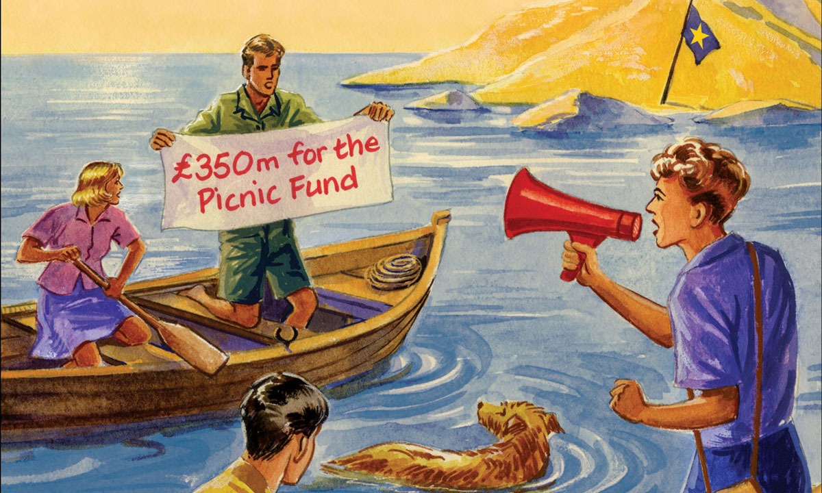 The illustration from the cover of Five on Brexit Island.