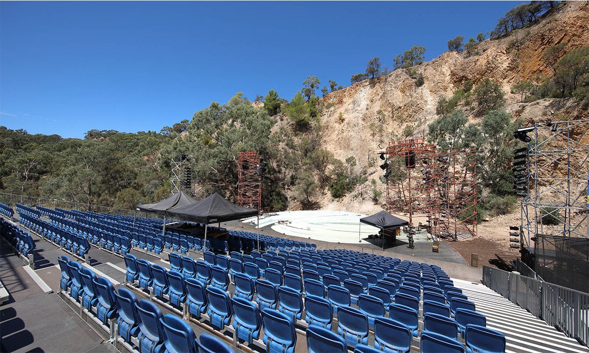 The Secret River set under construction at the quarry this week. Photo: Tony Lewis