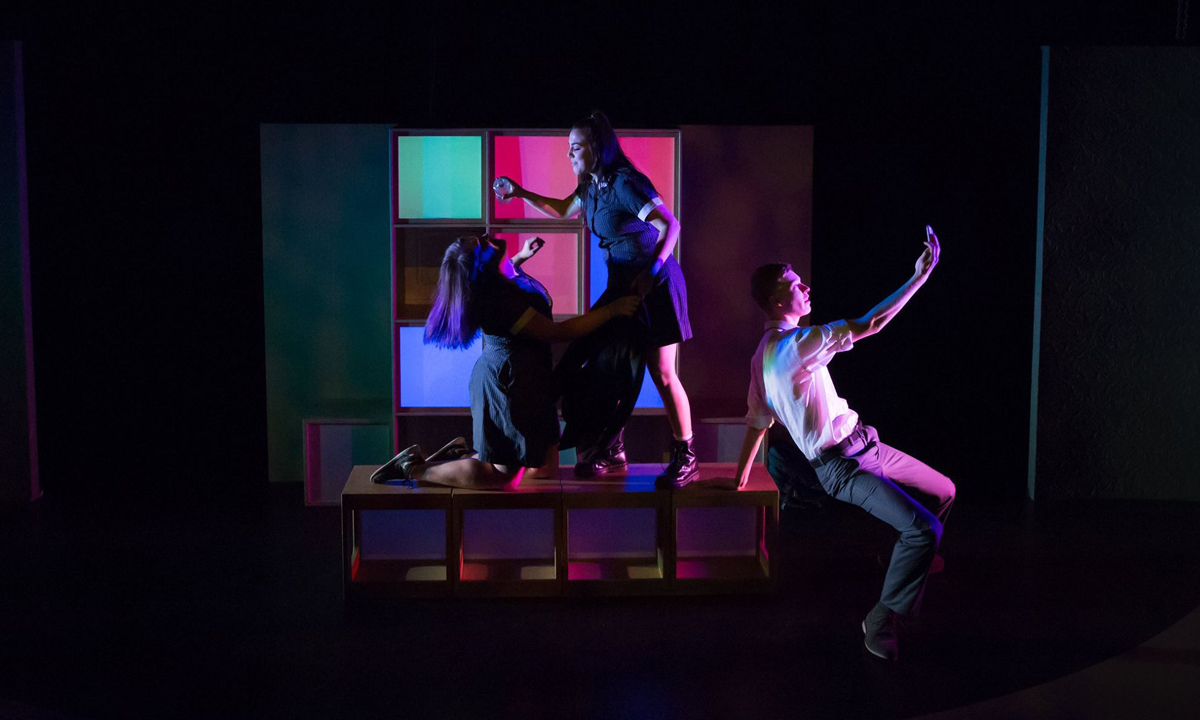 A vivid set adds to the impact of Gone Viral. Photo:  Val Bubner