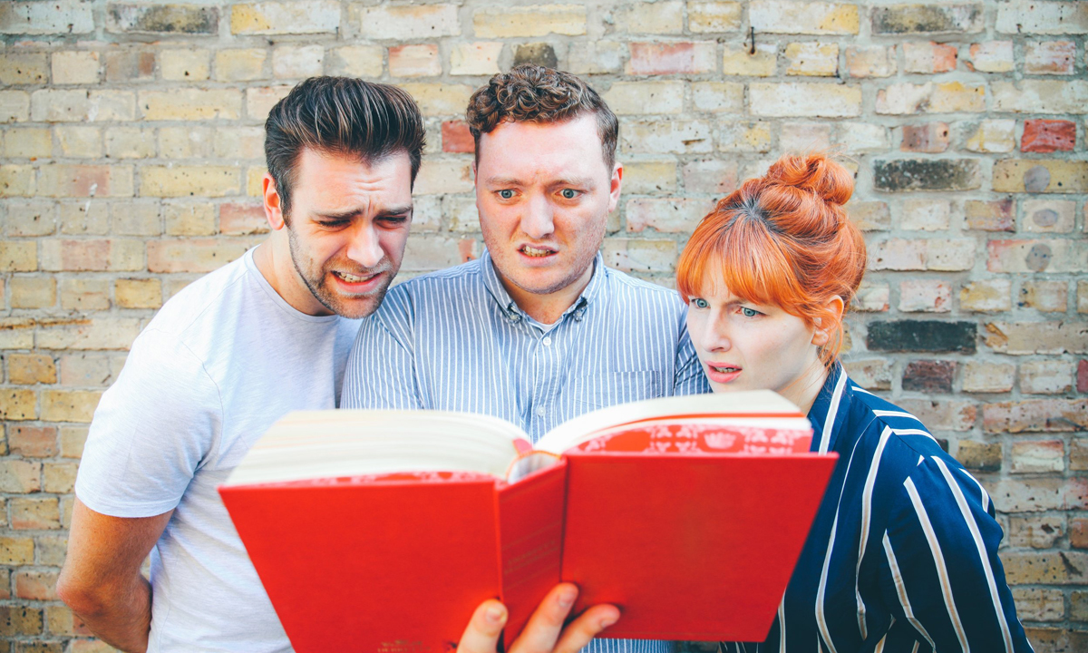 Podcast hosts James Cooper, Jamie Morton and  Alice Levine. 