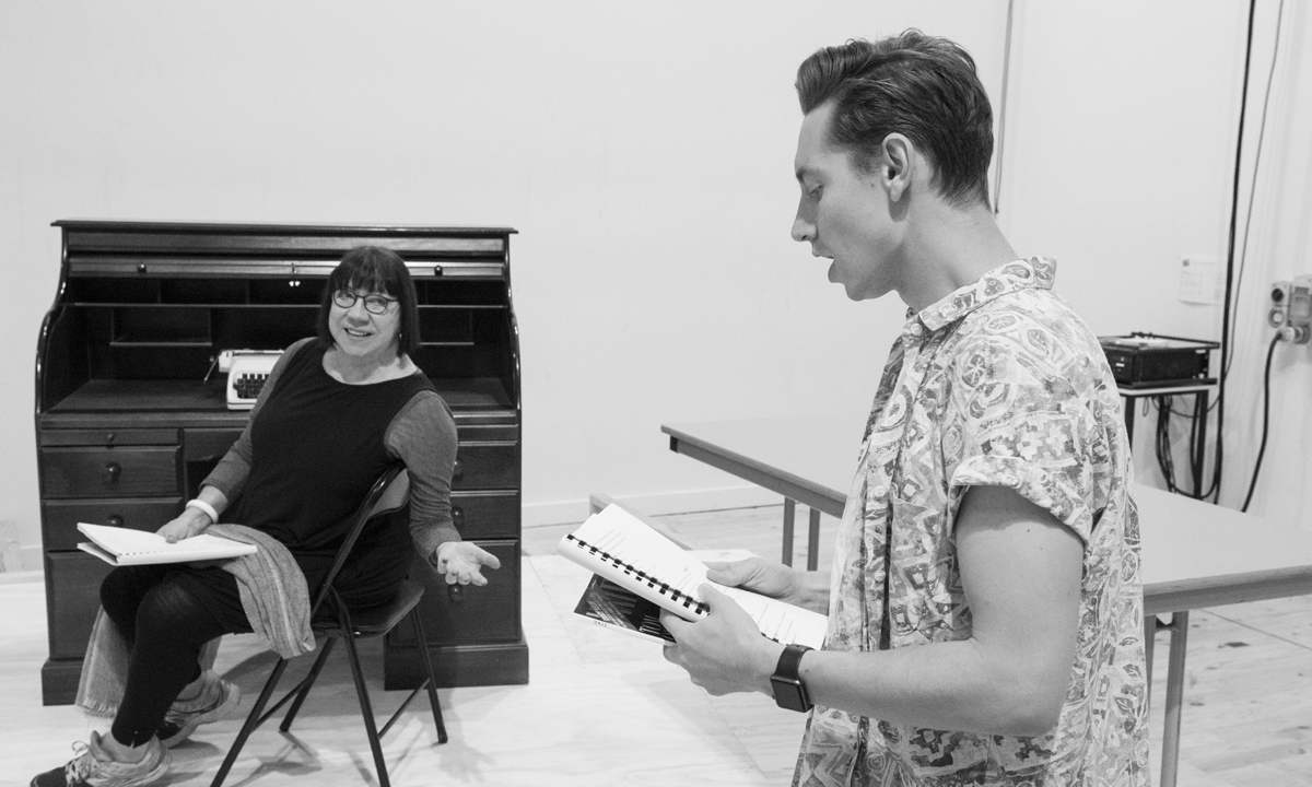 Sandy Gore and Matt Crook in rehearsals for Switzerland. Photo: Andy Rasheed