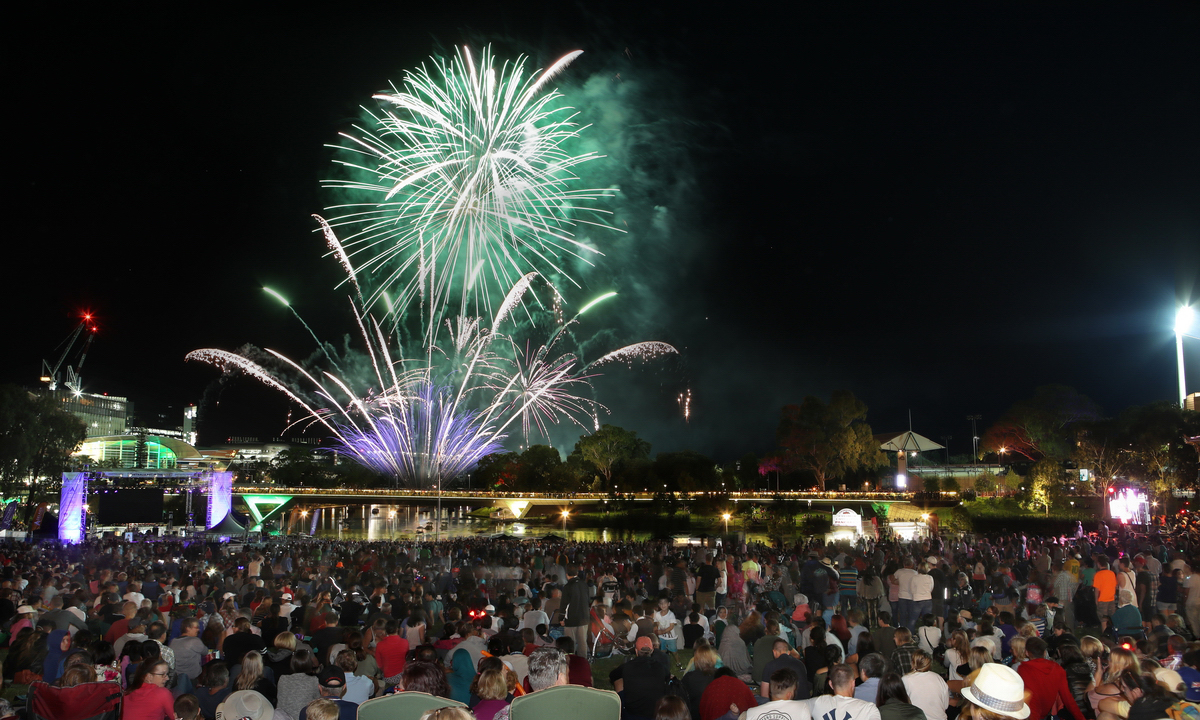 Last year's Australia Day fireworks at Elder Park. Photo: Supplied