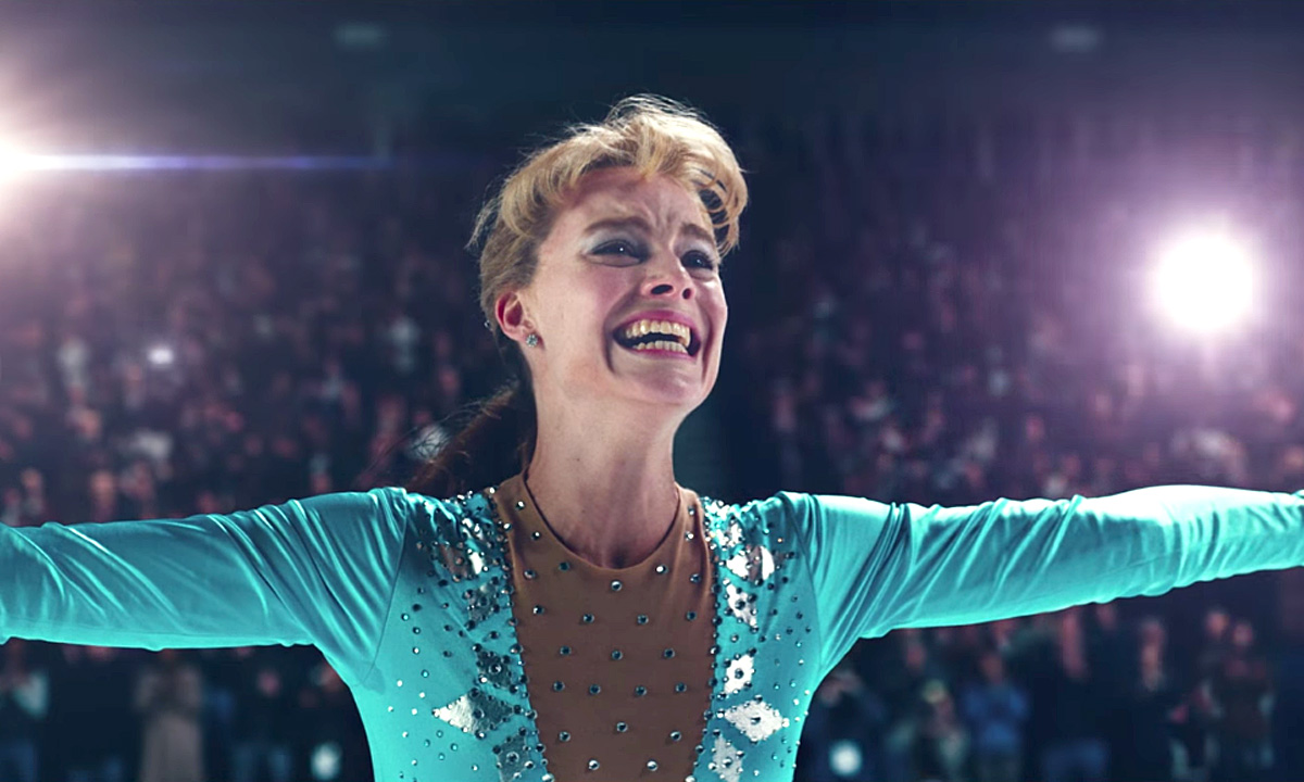 Margot Robbie as Olympic figure skater Tonya Harding in I, Tonya.