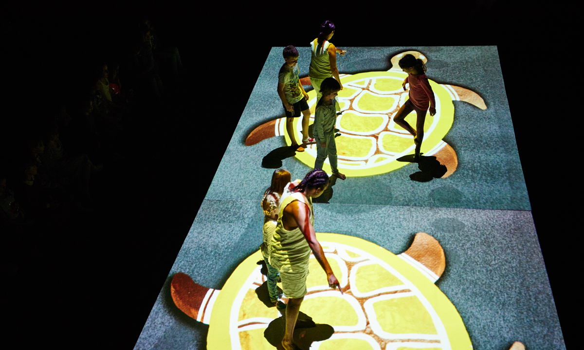 Children are invited to explore with the performers in Saltbush. Photo: Rebecca Mansell