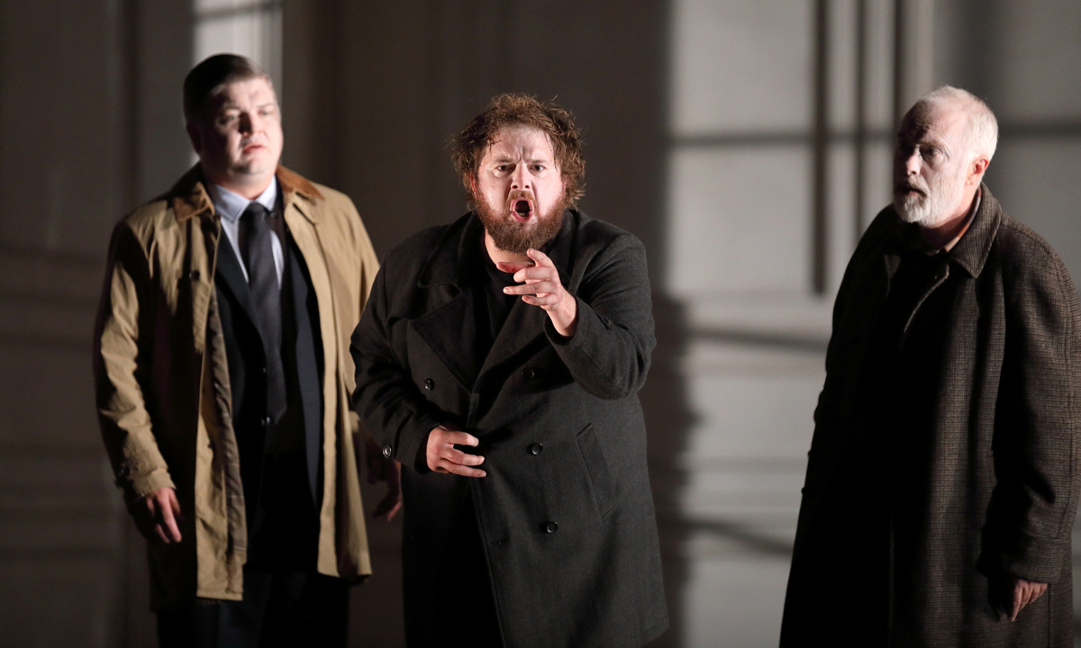 Allan Clayton (centre) as Hamlet. Photo: Tony Lewis / Adelaide Festival
