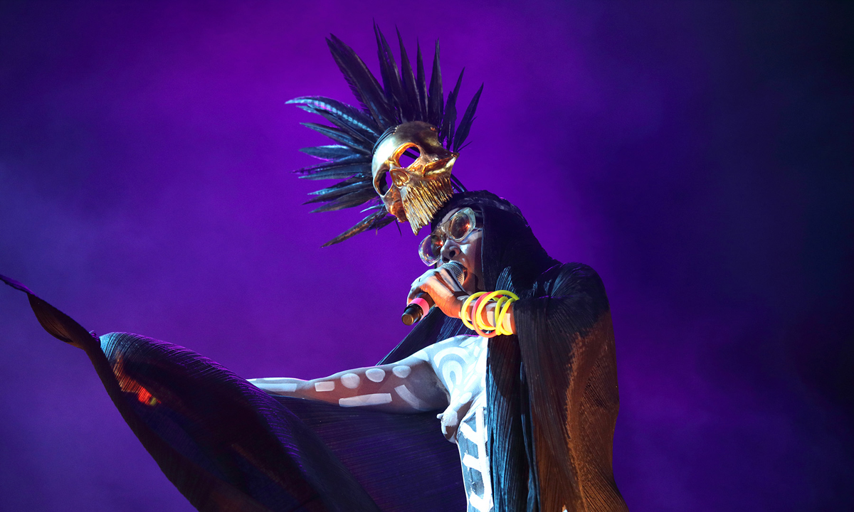 Grace Jones on stage in Adelaide's Elder Park. Photo: Tony Lewis