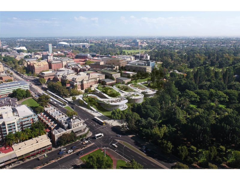 Design for Adelaide Contemporary by  BIG – Bjarke Ingels Group and JPE Design Studio with United Natures, Arketype, BuildSurv, Virtual Built, Future Urban Group, Lewis Yerloburka O’Brien, Marijana Tadic, Erica Green, Peter Dungey, Brian Parkes and Lindy Lee