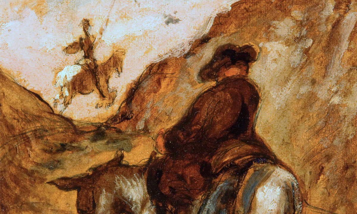 Sancho and Don Quixote (detail) by Honoré Daumier. Source: Dickinson Gallery, London and New York