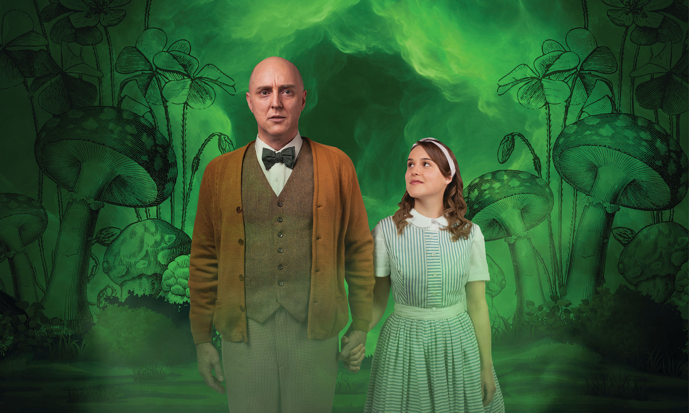 Charles Dodgson (played by Adam Goodburn) and Alice (Katrina Mackenzie) in Boojum! 