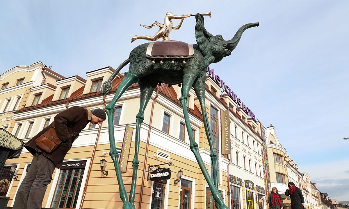 'Triumphant Elephant' on display in Minsk, Belarus, earlier this year. Photo: Natalia Fedosenko