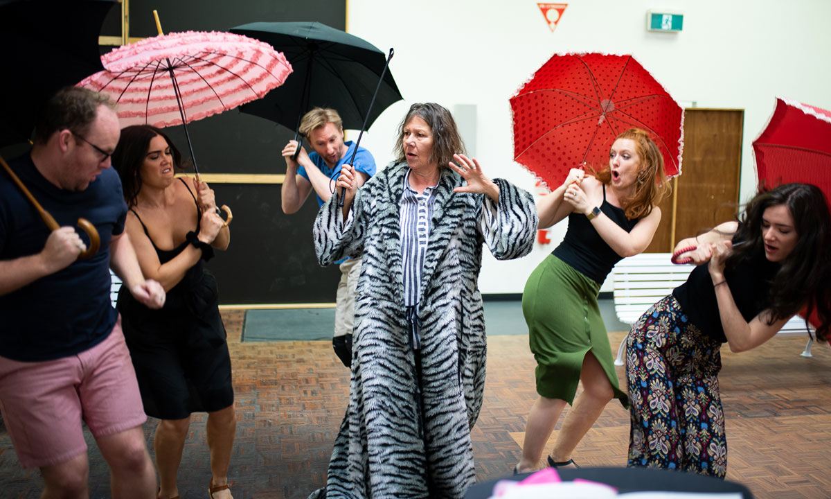Members of The Mikado cast in rehearsal. Photo: Soda Street Productions 