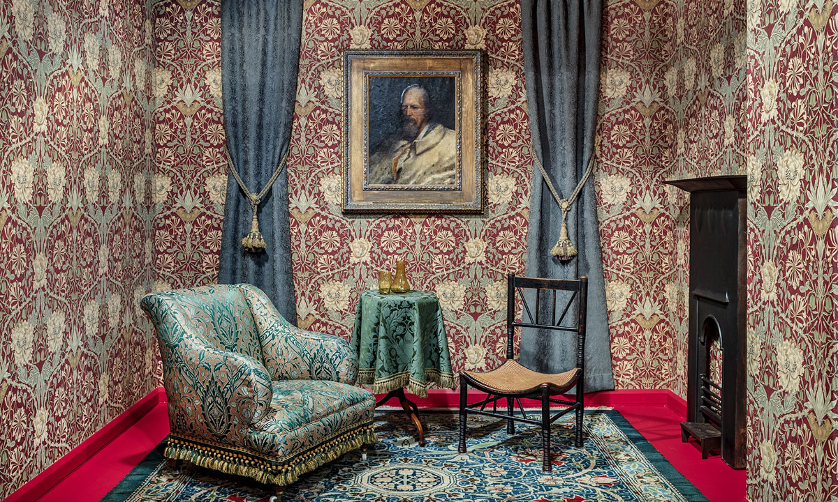 A sitting room tableau within the new Morris & Co display at the AGSA. Photo: Saul Steed