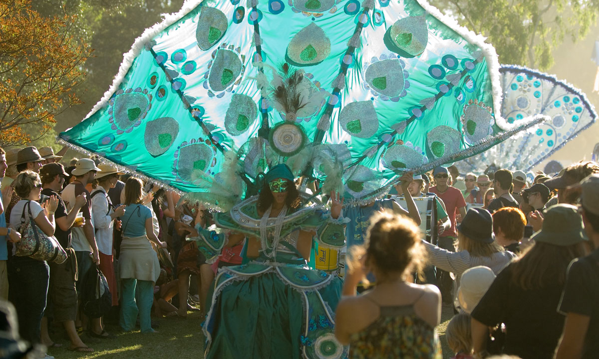 Thandi Phoenix as Queen of the children’s parade. Photo: John Hemmings