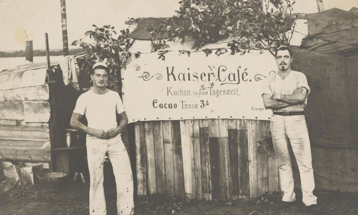 'The Kaiser Cafe', as pictured in 'Interned: Torrens Island 1914–1915'. Photo: National Library of Australia  
