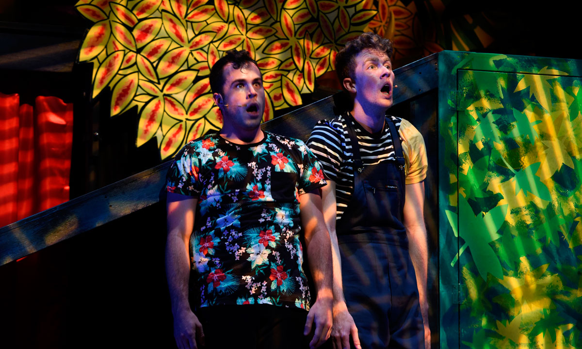 Samuel Welsh and Teale Howie in The 91-Storey Treehouse. Photo: Heidrun Lohr