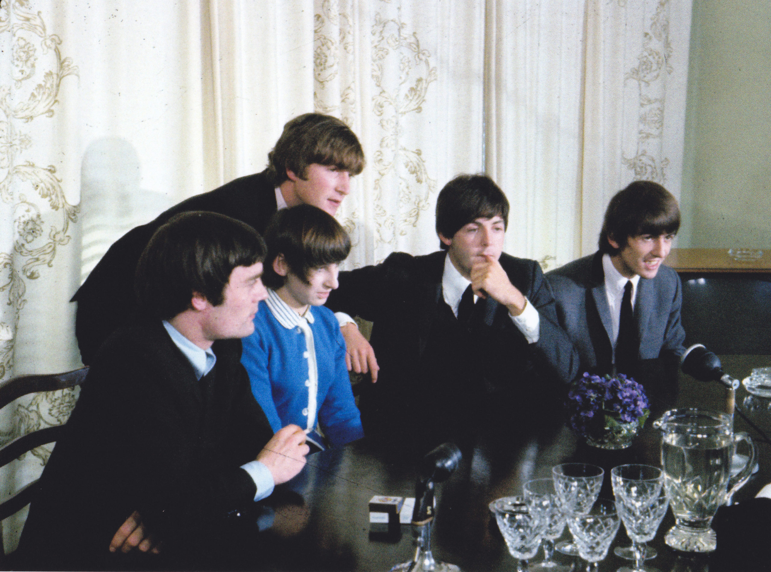John Lennon and the Beatles at the South Australian Hotel in 1964, with a Ringo lookalike. Photo: Vic Grimmett
