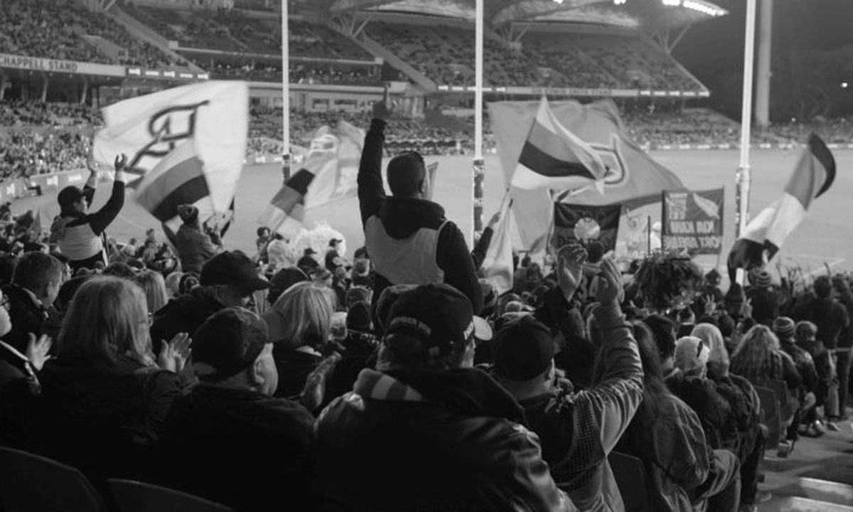 Supporters at the Port Adelaide v Fremantle game at Adelaide Oval in August last year. Photo: Isaac Walgos