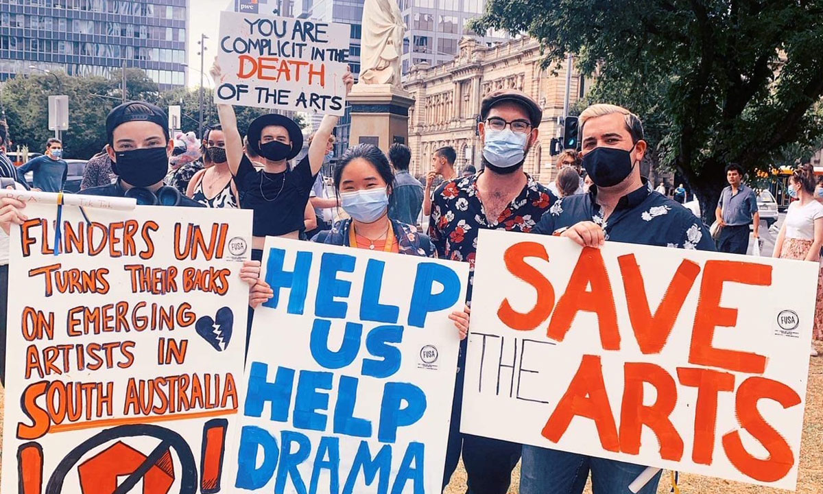 Thumbnail for Flinders drama students stage sit-in protest at campus
