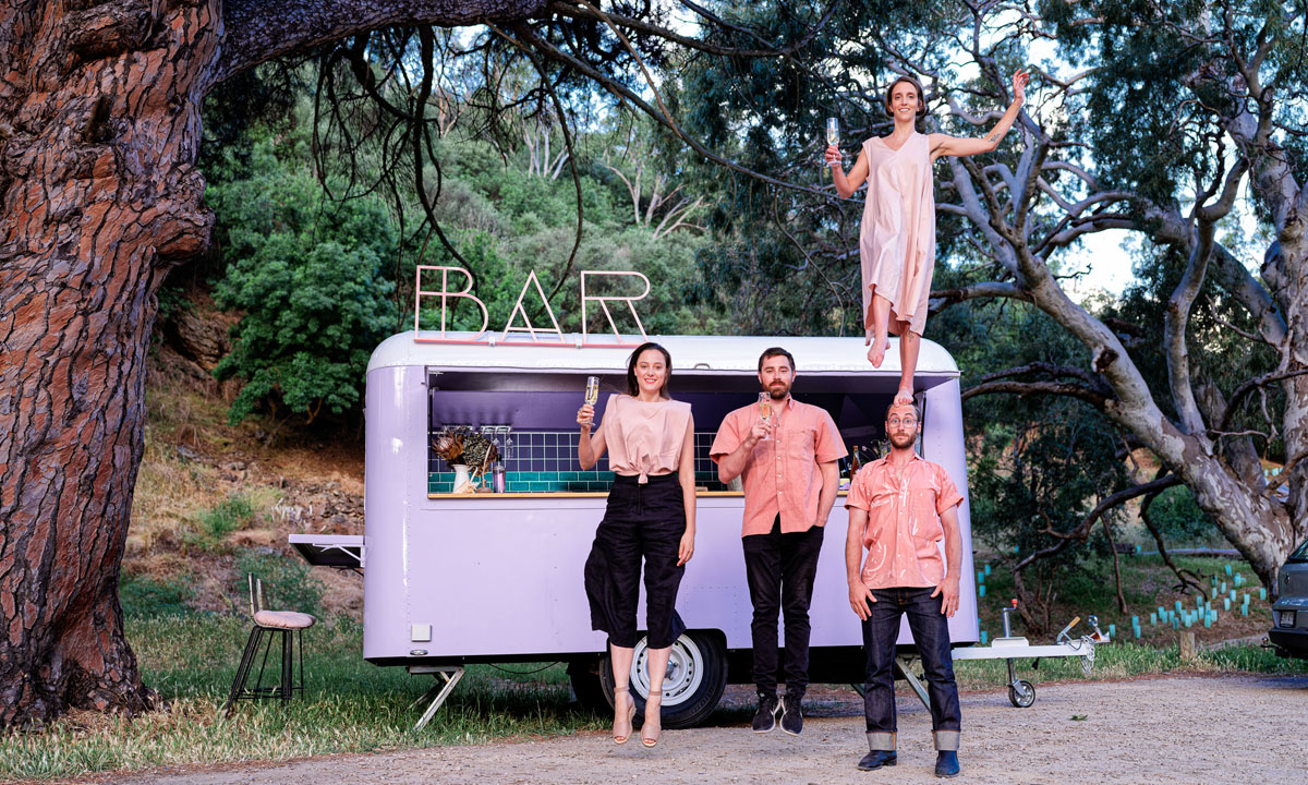 Speakeasy Hotel owners Erin Fowler, Lewis Major, Jascha Boyce and Joren Dawson. Photo: Chris Herzfeld