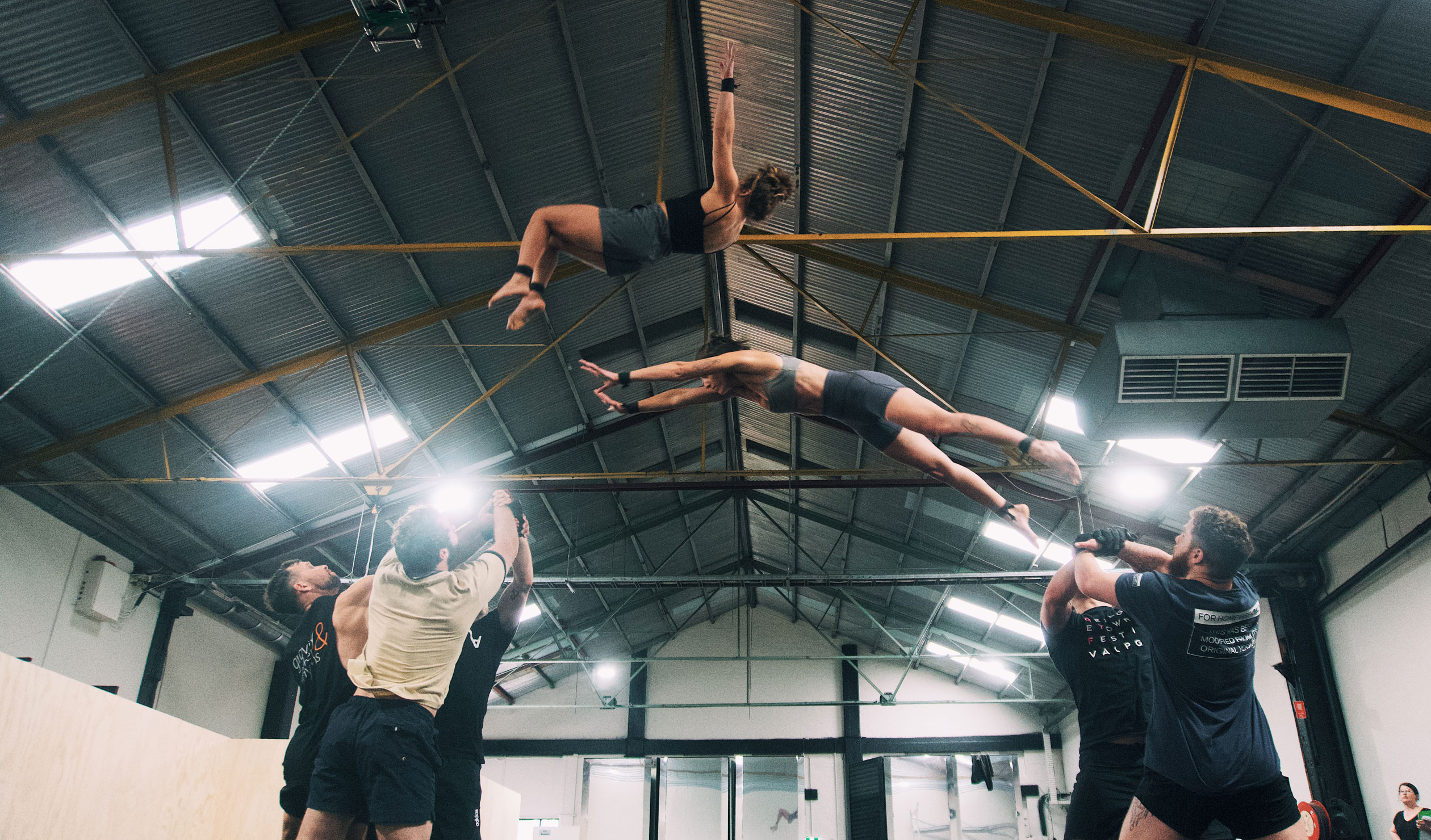 Acrobats from RCC's The Stables program.
