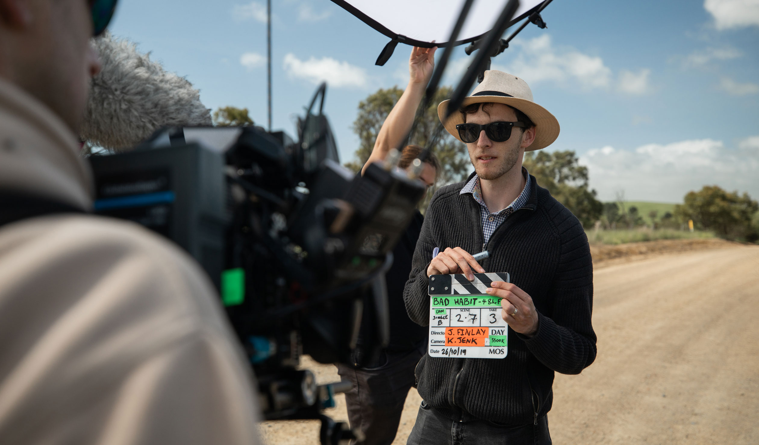 Adelaide 48-Hour Film Project team Too Much Pud on set while filming 'Bad Habit' during the 2019 challenge.