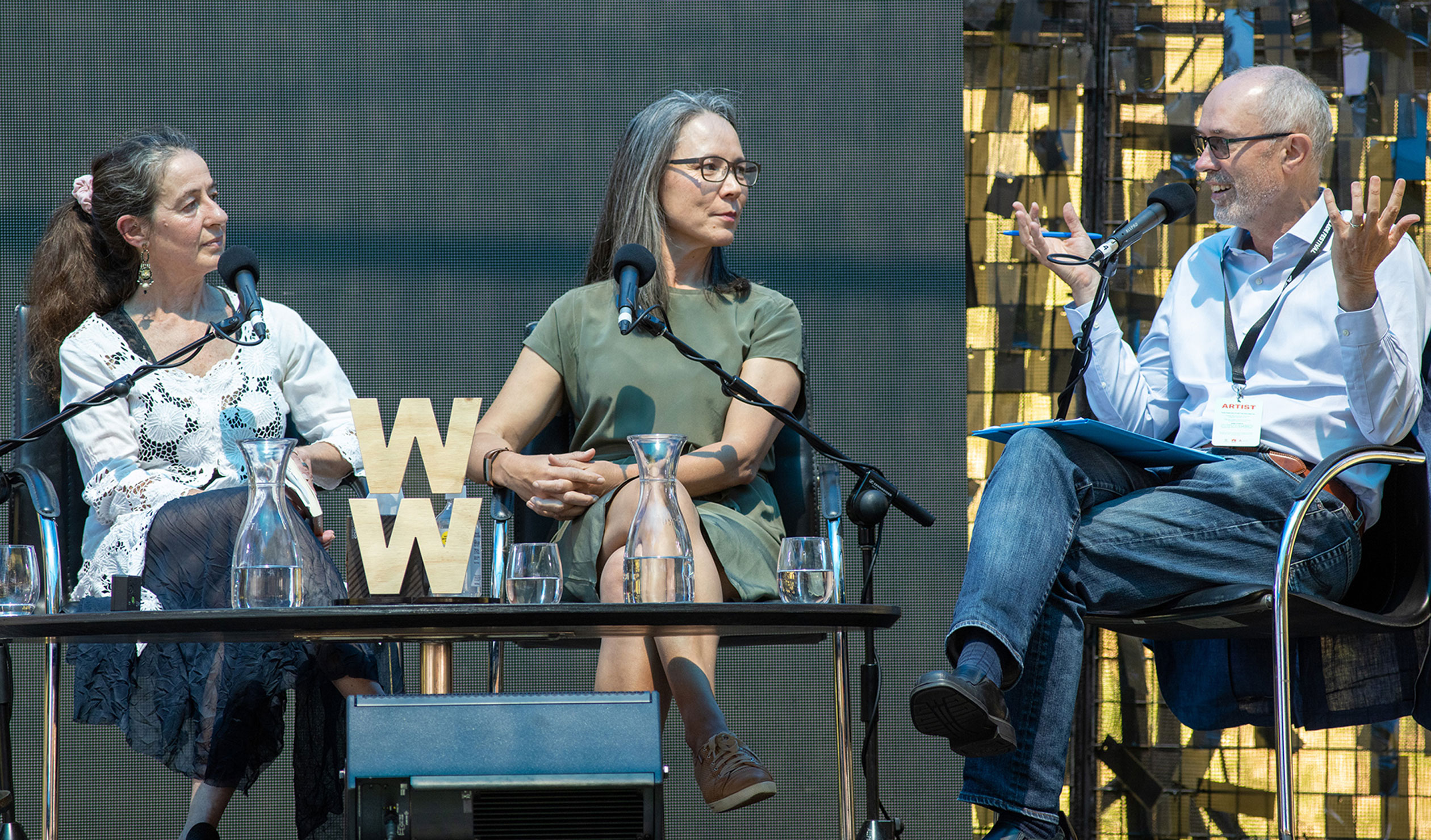 Danielle Celermajer, Gabrielle Chan and Richard McGregor on the final day of the 2021 Adelaide Writers' Week. Photo: Tony Lewis 