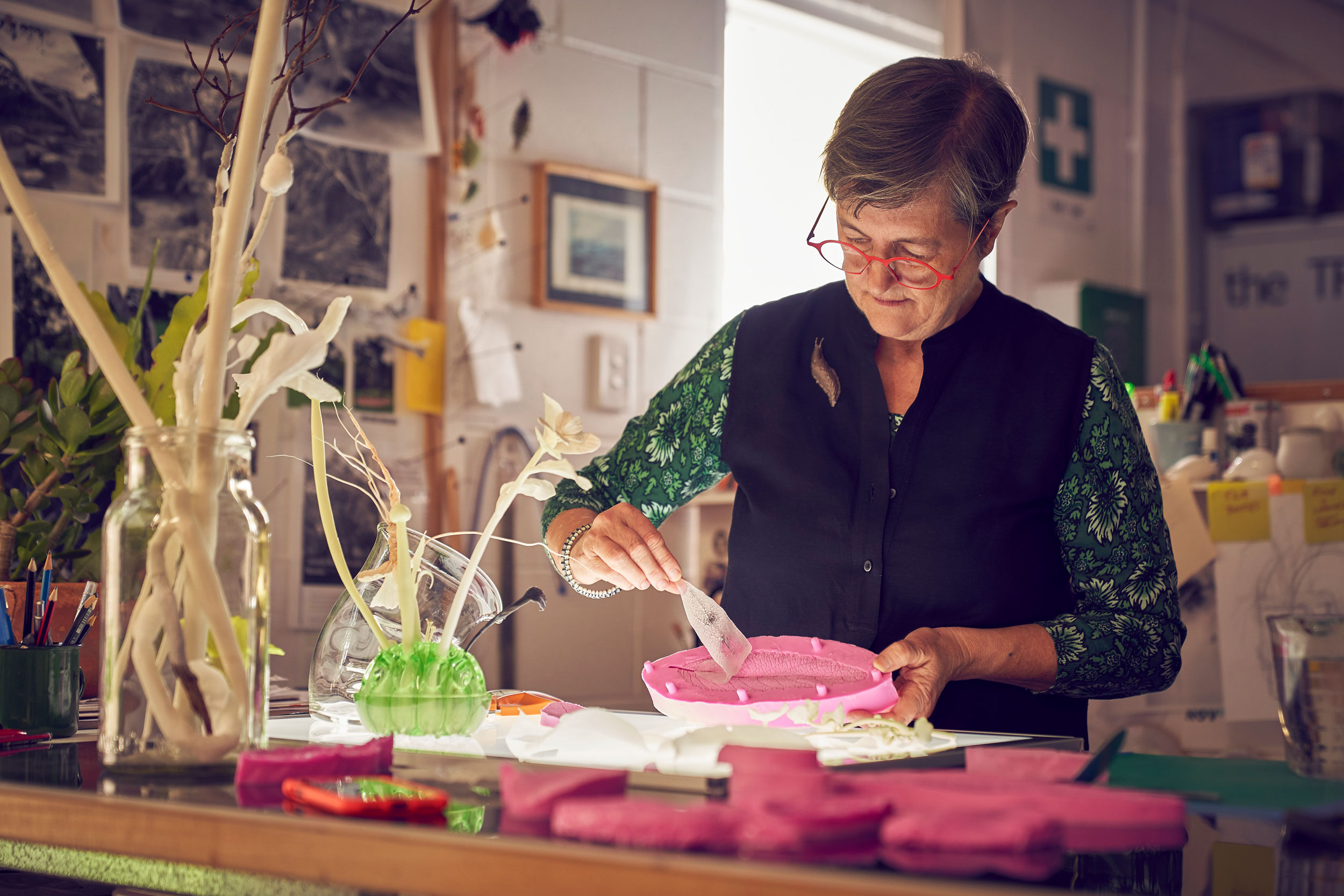 In the workshop: Catherine Truman's latest exhibition offers a snapshot of her ongoing experimentations with thermoplastics. Photo: Aubrey Jonsson 