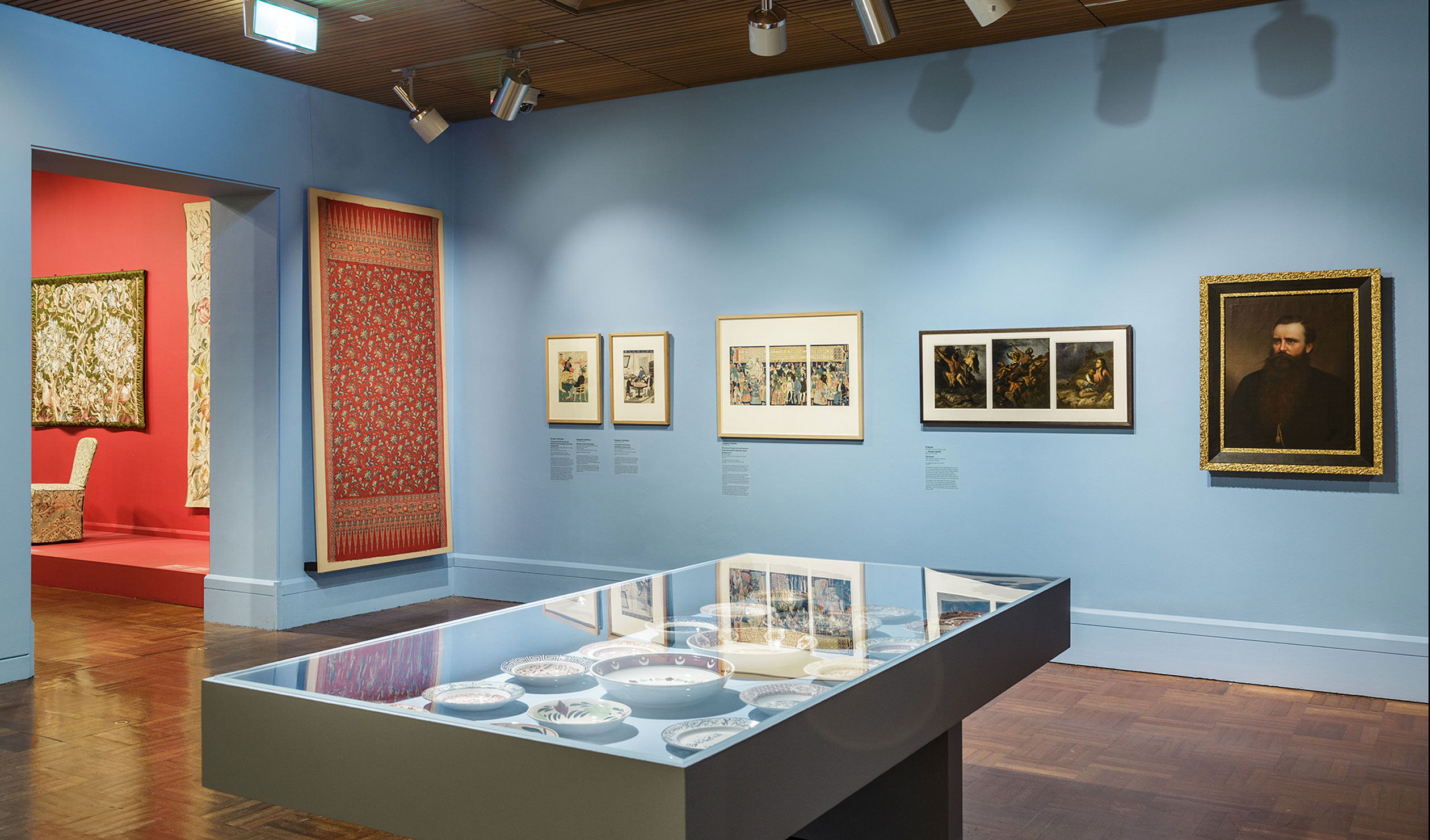 Installation view: A Vast Emporium featuring 'Pictures of foreign men and women of all nationalities (bankoku danjo jinbutsu zu e)' by Utagawa Yoshiiku, Art Gallery of South Australia Foundation 2016, AGSA. Photo: Saul Steed
